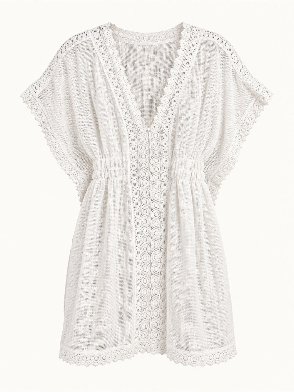 Seaspice XL White Crochet Cotton Beach Cover-Up Tunic